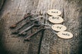 Wooden tags with domain names Royalty Free Stock Photo