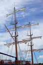 Wooden tall ship standing in port