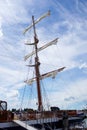 Wooden tall ship standing in port