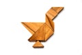 Wooden tangram puzzle in duck shape Royalty Free Stock Photo