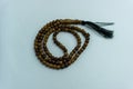 wooden tasbih beads isolated. islamic prayer beads