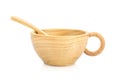 Wooden tea or coffee cup with spoon Royalty Free Stock Photo