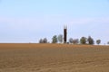 Wooden Telecommunication tower with transmitters. Cellular base station with transmitter antennas on a telecommunication tower on Royalty Free Stock Photo