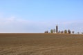 Wooden Telecommunication tower with transmitters. Cellular base station with transmitter antennas on a telecommunication tower on Royalty Free Stock Photo