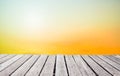 Wooden terrace the blurred and Christmas background concept. Wood white table top perspective in front of natural in the sky with Royalty Free Stock Photo