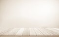 Wooden terrace the blurred and Christmas background concept. Wood white table top perspective in front of natural in the sky with Royalty Free Stock Photo