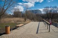 Wooden terrace near the river