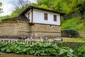 Wooden terrace with rug in Etar