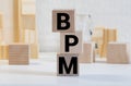 Wooden Text Block of BPM Royalty Free Stock Photo