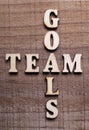 Wooden Text Team Goals