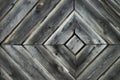 Wooden diagonal texture of boards aged old fence in the form of rhomb structure. Rhombus wood wall background