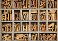 Wooden thai language characters bangkok