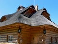 Wooden thatched house - close up Royalty Free Stock Photo