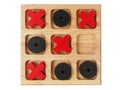 Wooden tic-tac-toe on white Royalty Free Stock Photo