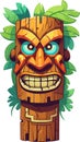 A wooden Tiki Totem, vector illustration