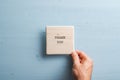 Wooden tile with a Thank you sign