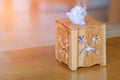 Wooden tissue paper box