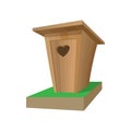 Wooden toilet cartoon icon