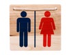 Wooden Toilet Sign Isolated