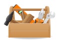 Wooden tool box vector illustration Royalty Free Stock Photo