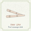 Wooden tool for Thai massage.