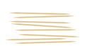 Wooden toothpick. Sharp bamboo sticks for teeth. Wood skewer with pointed tip. Disposable bamboo thin long skewer