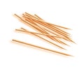 Wooden toothpicks . Bamboo Toothpick small sharp, Realistic wood. Vector Royalty Free Stock Photo