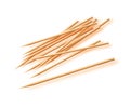 Wooden toothpicks . Bamboo Toothpick small sharp, Realistic wood. Vector Royalty Free Stock Photo