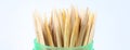 Wooden toothpicks macro photo. Close up background Royalty Free Stock Photo