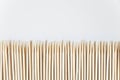 Wooden toothpicks in a row look like a fence Royalty Free Stock Photo