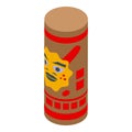 Wooden totem icon isometric vector. Island animal Royalty Free Stock Photo