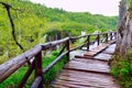 Wooden tourist path in Plitvice lakes national park Royalty Free Stock Photo