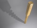Wooden tower block missing piecesover sized 3D rendered illustration