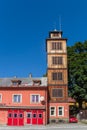 Wooden tower of the historic fire station in Volary