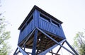 wooden tower used for bird watching, seen from the ground Royalty Free Stock Photo