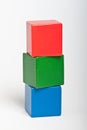 Wooden toy building blocks Royalty Free Stock Photo