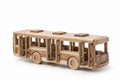 Wooden toy bus. Royalty Free Stock Photo