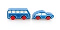 Wooden toy car and bus Royalty Free Stock Photo