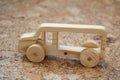 Wooden toy car bus Royalty Free Stock Photo