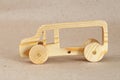 Wooden toy car bus Royalty Free Stock Photo