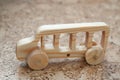 Wooden toy car bus Royalty Free Stock Photo