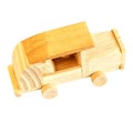 Wooden toy car, isolated on blank background Royalty Free Stock Photo