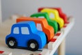 Wooden toy cars Royalty Free Stock Photo