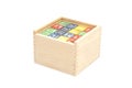 Wooden Toy Cubes With Letters On Box Royalty Free Stock Photo