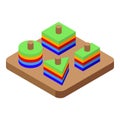 Wooden toy icon isometric vector. Early education Royalty Free Stock Photo