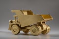 Wooden toy, large quarry dump truck. Royalty Free Stock Photo