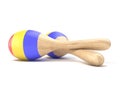 Wooden toy maracas. 3D Royalty Free Stock Photo