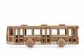 Wooden toy, modern bus. Royalty Free Stock Photo