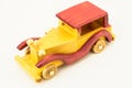 Wooden Toy Red and Yellow Car Royalty Free Stock Photo