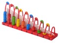 Wooden toy scores colorful blocks
